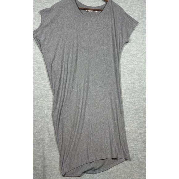 Athleta Women's Relaxed Fit Gray T-Shirt Dress Assymetrical Soft Comfy  Size S - Picture 1 of 3
